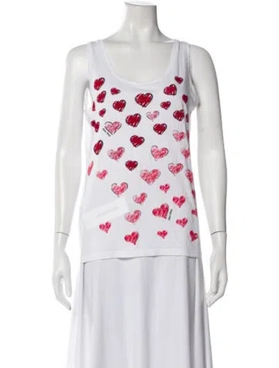 Pre-owned Miu Miu 2014 Graphic Print Top In Neutral