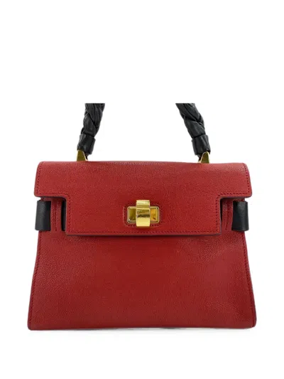 Pre-owned Miu Miu 2014 Madras Click Tote Bag In Red