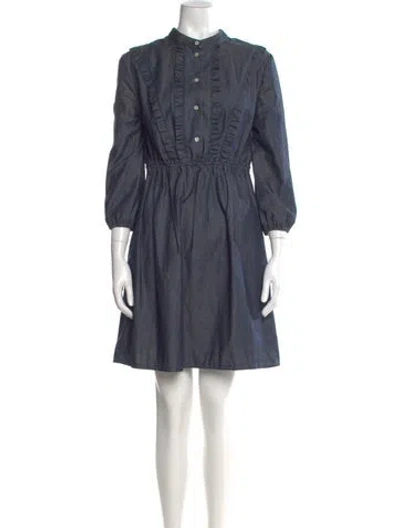 Pre-owned Miu Miu 2014 Mini Dress In Blue