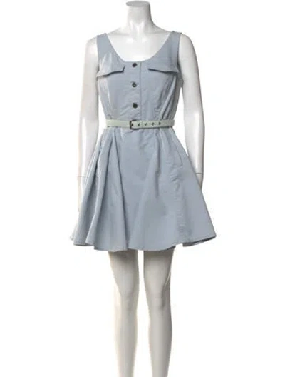 Pre-owned Miu Miu 2014 Mini Dress In Blue