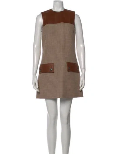 Pre-owned Miu Miu 2014 Mini Dress In Neutral