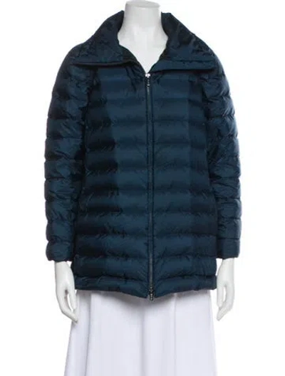 Pre-owned Miu Miu 2014 Nylon Down Coat In Blue