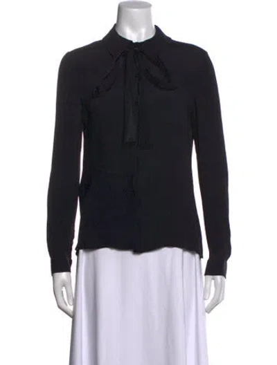 Pre-owned Miu Miu 2014 Silk Blouse In Black