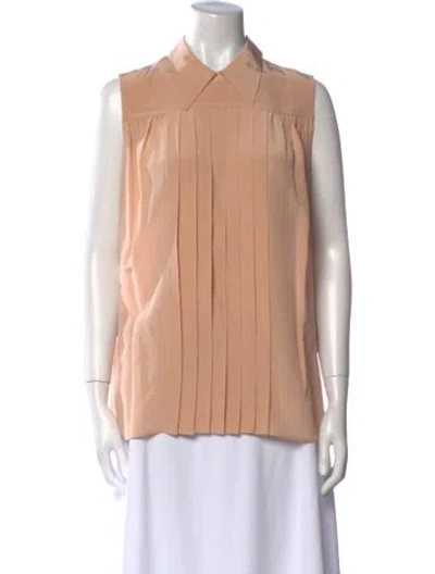 Pre-owned Miu Miu 2014 Silk Blouse In Orange