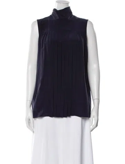 Pre-owned Miu Miu 2014 Silk Top In Blue