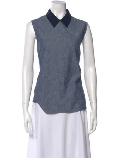Pre-owned Miu Miu 2014 Sleeveless Top In Blue