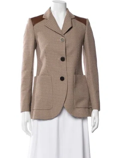 Pre-owned Miu Miu 2014 Virgin Wool Blazer W/ Tags In Brown