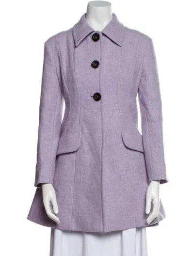 Pre-owned Miu Miu 2014 Virgin Wool Coat In Purple