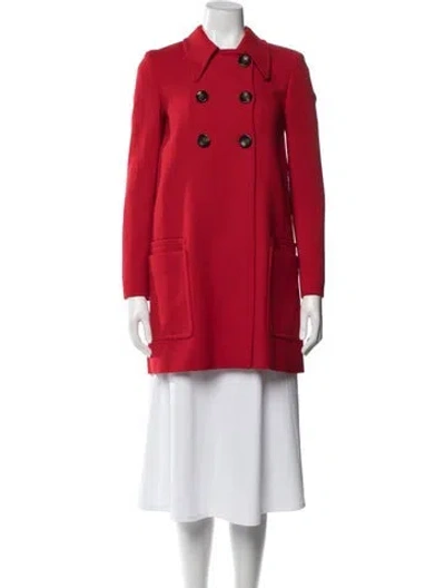 Pre-owned Miu Miu 2014 Virgin Wool Coat W/ Tags In Red