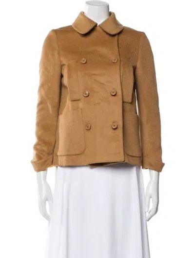 Pre-owned Miu Miu 2014 Virgin Wool Fur Coat In Brown