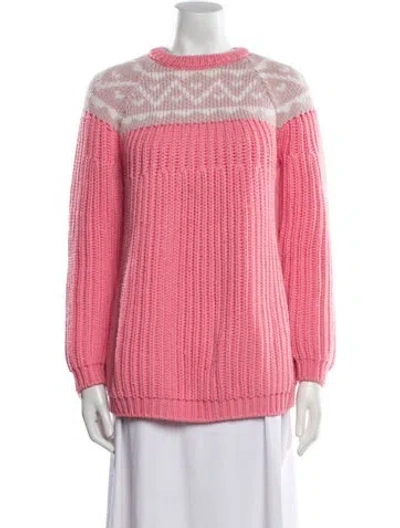 Pre-owned Miu Miu 2014 Virgin Wool Sweater In Pink