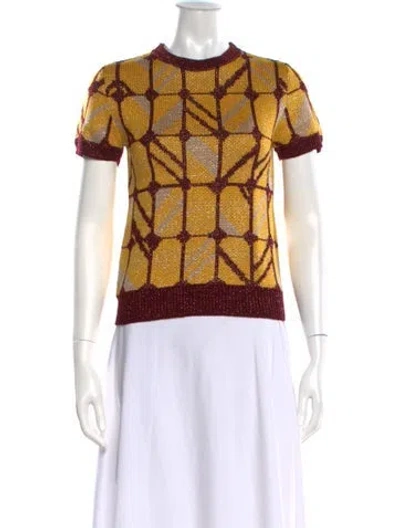 Pre-owned Miu Miu 2014 Virgin Wool Top In Yellow