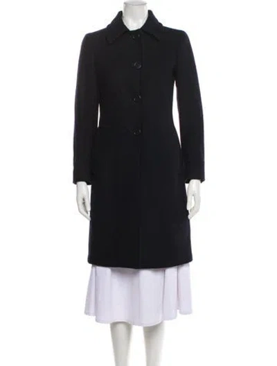 Pre-owned Miu Miu 2014 Virgin Wool Trench Coat In Gray