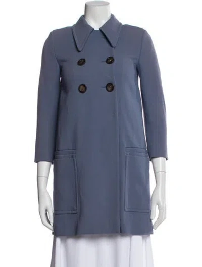 Pre-owned Miu Miu 2014 Wool Coat In Purple