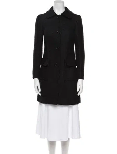 Pre-owned Miu Miu 2014 Wool Trench Coat In Black