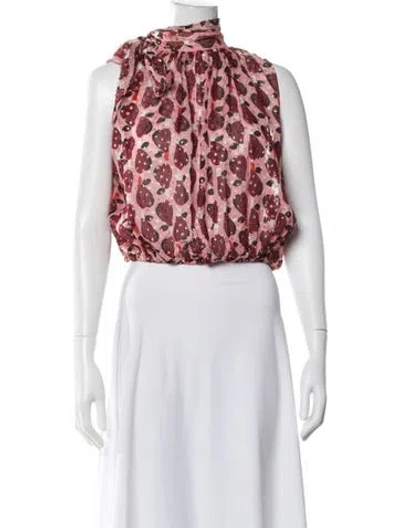 Pre-owned Miu Miu 2015 Floral Print Blouse In Pink