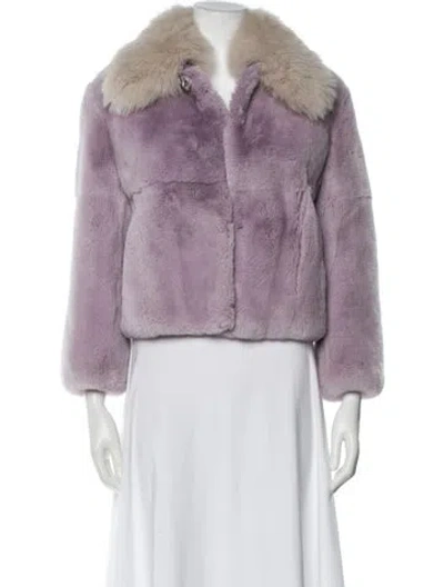 Pre-owned Miu Miu 2015 Fur Jacket In Purple