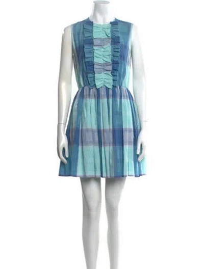 Pre-owned Miu Miu 2015 Mini Dress In Blue
