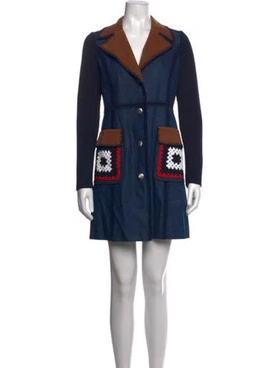 Pre-owned Miu Miu 2015 Mini Dress In Blue