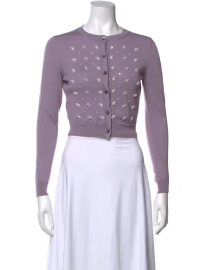 Pre-owned Miu Miu 2015 Patterned Sweater In Purple