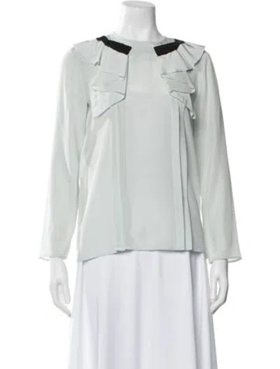 Pre-owned Miu Miu 2015 Silk Blouse In Blue
