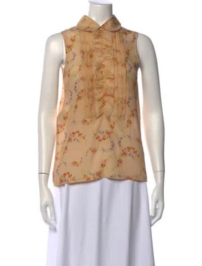Pre-owned Miu Miu 2015 Silk Blouse In Neutrals