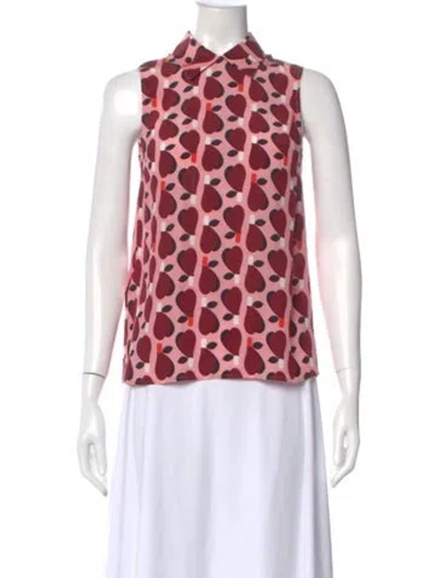 Pre-owned Miu Miu 2015 Silk Blouse In Pink
