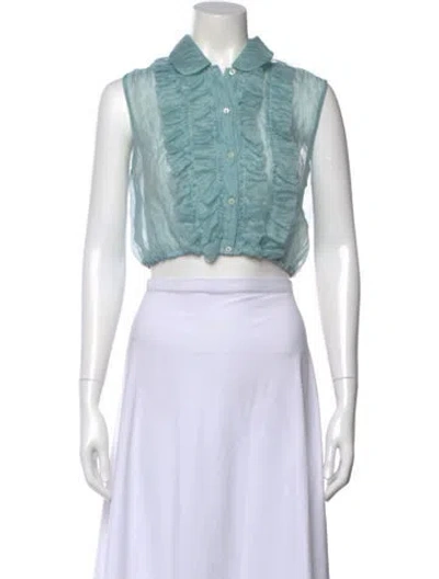 Pre-owned Miu Miu 2015 Sleeveless Blouse In Black