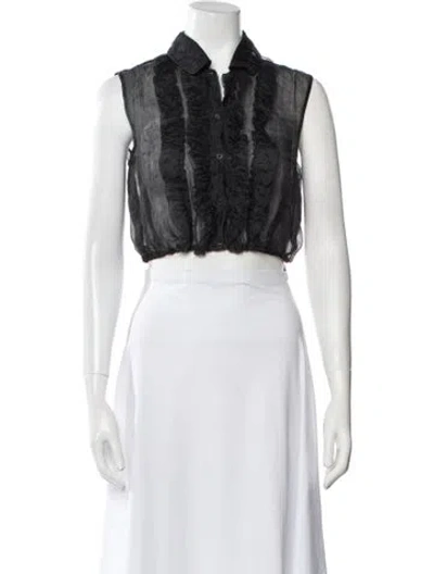 Pre-owned Miu Miu 2015 Sleeveless Crop Top In Black