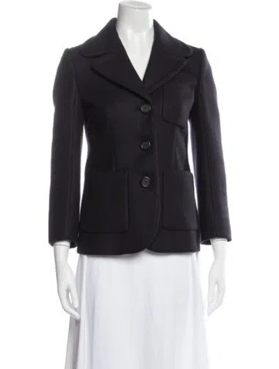 Pre-owned Miu Miu 2015 Virgin Wool Blazer In Blue