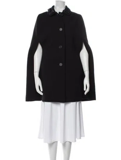 Pre-owned Miu Miu 2015 Virgin Wool Coat In Black