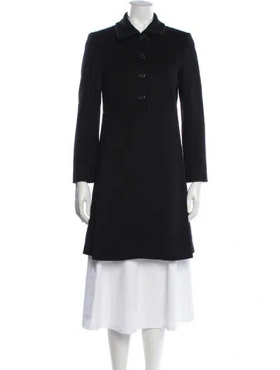 Pre-owned Miu Miu 2015 Virgin Wool Coat In Blue