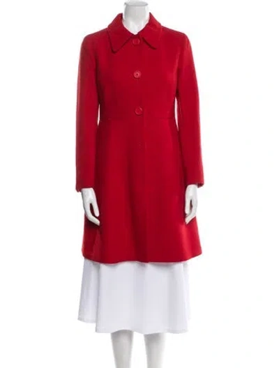 Pre-owned Miu Miu 2015 Virgin Wool Coat In Red