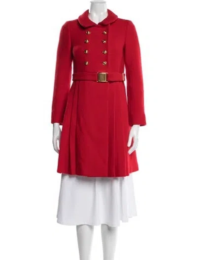 Pre-owned Miu Miu 2015 Virgin Wool Coat In Red