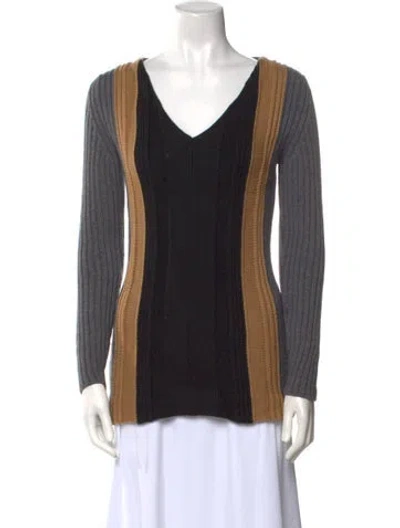 Pre-owned Miu Miu 2015 Virgin Wool Sweater In Gray