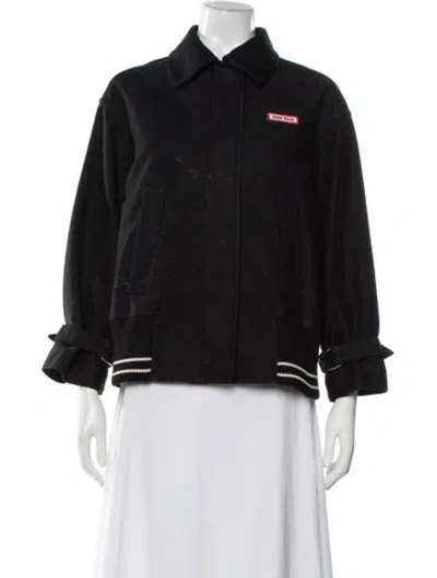 Pre-owned Miu Miu 2016 Bomber Jacket In Black