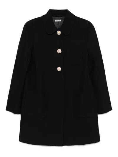 Pre-owned Miu Miu 2016 Coat In Black