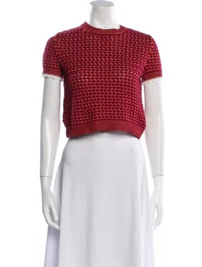 Pre-owned Miu Miu 2016 Crew Neck Sweater In Red