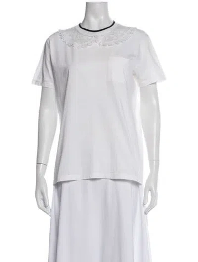 Pre-owned Miu Miu 2016 Crew Neck T-shirt In White
