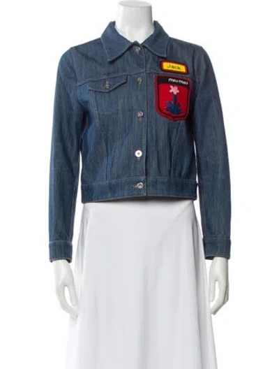 Pre-owned Miu Miu 2016 Denim Jacket In Blue