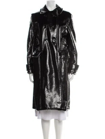 Pre-owned Miu Miu 2016 Faux Leather Coat In Black
