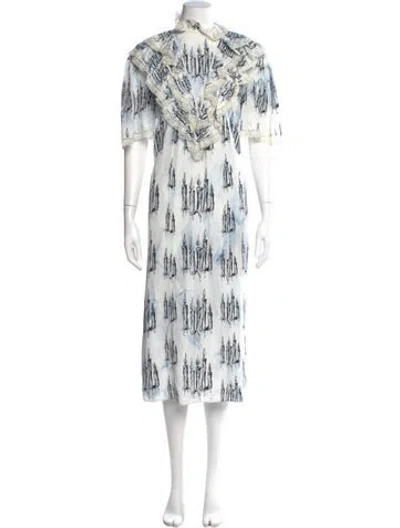 Pre-owned Miu Miu 2016 Long Dress In Blue