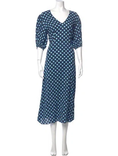 Pre-owned Miu Miu 2016 Midi Length Dress In Blue