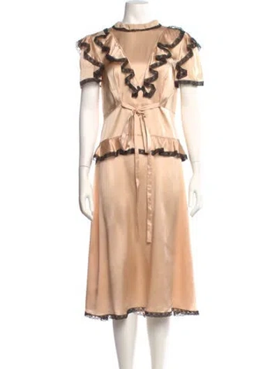 Pre-owned Miu Miu 2016 Midi Length Dress In Pink