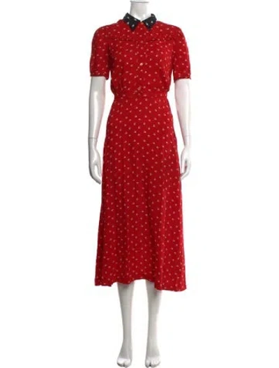 Pre-owned Miu Miu 2016 Midi Length Dress In Red