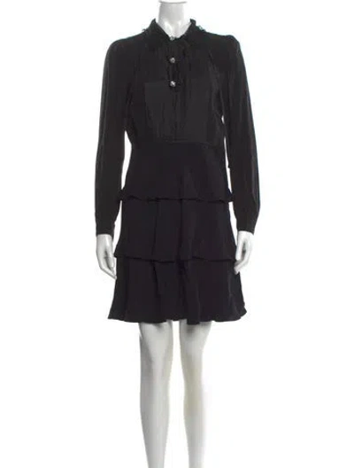 Pre-owned Miu Miu 2016 Mini Dress In Black
