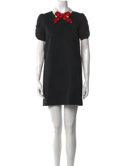 Pre-owned Miu Miu 2016 Mini Dress In Black