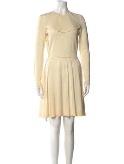 Pre-owned Miu Miu 2016 Mini Dress In Neutral