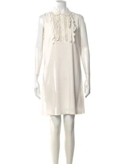 Pre-owned Miu Miu 2016 Mini Dress In Neutral