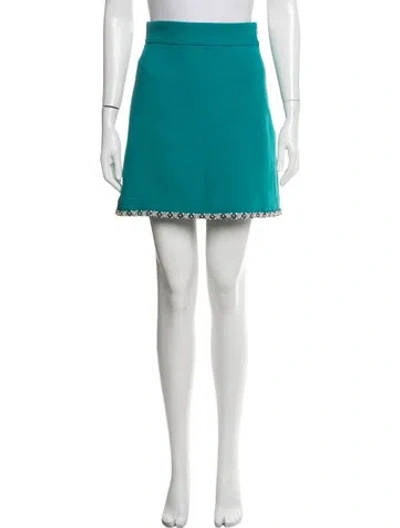 Pre-owned Miu Miu 2016 Mini Skirt In Blue/green